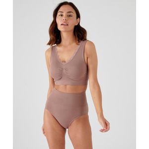 Damart - Set van 2 naadloze slips met hoge taille - Dames - Bruin - 38/40
