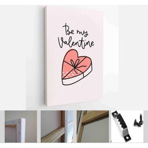 Valentines day peach pink and off-white greeting card vector set with calligraphy love messages - Modern Art Canvas - Vertical - 1859901970 - 80*60 Vertical