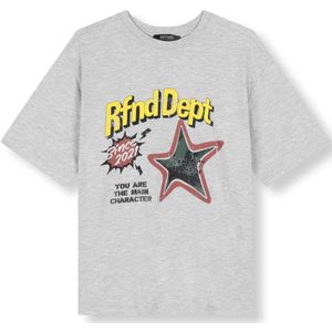 Refined Department - T-shirt - Grey Melange - Dames - Oversized