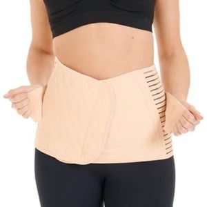 Sluitlaken - Postpartum Buikband - Buikbanden - Buikband na Zwangerschap met zachte bamboevoering - Beige - S