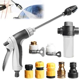 Hogedruk power-waterpistool turboreiniger met handgreep voor tuinslang - professioneel voor autowassen en tuinirrigatie