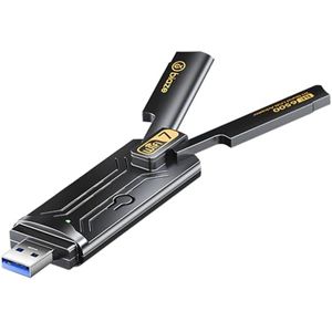 WiFi 7 Dongle voor PC Windows 10/11 - USB 3.0 WLAN-stick met 2.4G/5G/6G en WPA3-encryptie