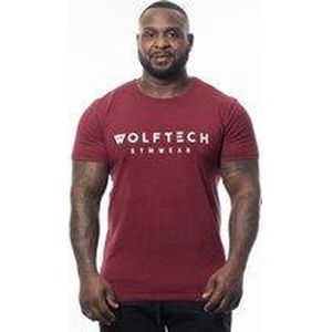 Wolftech Gymwear Sportshirt Heren - Rood / Bordeaux - M - Slim Fit - Sportkleding Heren