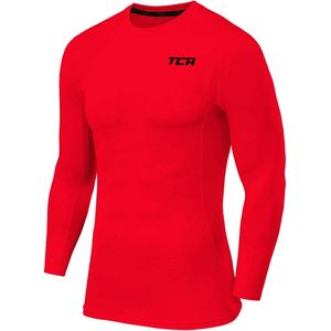 TCA - Pro Performance Lange Mouw Hardloop Compressie Top - Rood - Technische Stof