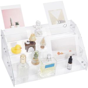 4 Tier Clear Display Stand - Greeting Card Display Rack - Acrylic Sticker Display Stand - Retail Storage Rack - Counter Tabletop Display Supplies - 31x14.2x18.3cm
