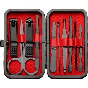 10-delige nagelverzorgingsset - roestvrijstalen voet- en gezichtstools - unisex - geschikt voor thuis en op reis