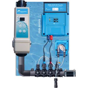 POOLTRONICS Zoutwatersysteem - Zoutelectrolyse zet zwembadzout om naar Chloor met Automatische Ph dosering - Zwembad Waterbehandeling systeem op Zoutwater - Zwembaden tem 50m³ - 16 g/u - MET FLOWSWITCH