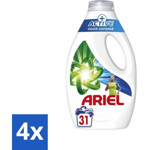4 x Ariel Original - Actieve Geurbestrijding - Vloeibaar Wasmiddel - Witte en Gekleurde Was - 31 Wasbeurten - Wasmiddel - Vloeibaar Wasmiddel - Ariel - Geurbestrijding - Frisheid