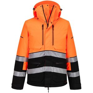 Portwest EV4 Hi-Vis winterjack EV467 - Oranje/Zwart - L