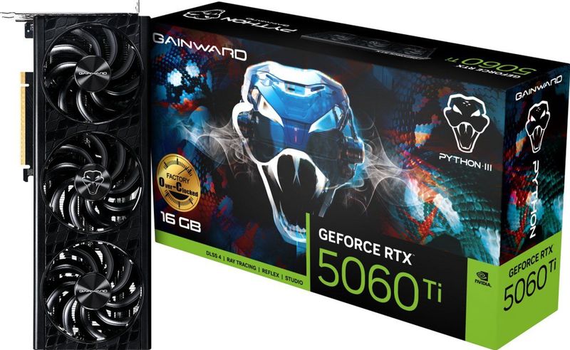 Gainward - GeForce RTX 5060 Ti Python III OC - Videokaart - 16 GB GDDR7 - PCI Express 5.0