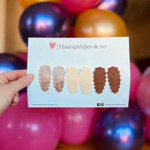Haarspeldje Liz - golvend - setje - bruin - beige - 4 cm speldjes
