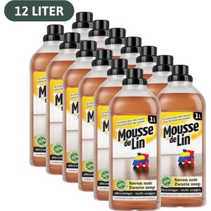 Mousse de Lin Zwarte zeep - 12 x 1L