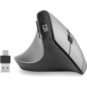 Ergonomic 2400 DPI Vertical Mouse for Right-Handed Users - Anti RSI Wireless Bluetooth Mouse with USB C and USB A - 2.4 GHz Connectivity - AC5155