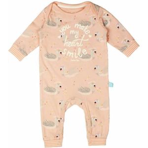 Charlie Choe - Lichtroze Boxpak - Salopette - Kruippakje - Babypakje - Jumpsuit - Geboortepakje - Romper - Zwanen - Maat 50