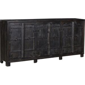 MOFASA | Oosters dressoir | Teak & Mango | Mat zwart | 216cm
