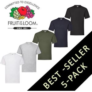 5 stuks Fruit of the Loom T-shirt diverse kleuren L