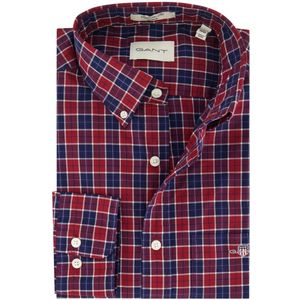 Gant - Casual Overhemd - Rood Blauw - Katoen - Regular Fit