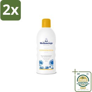 Melkmeisje Bad en Douche Crème Zonnebloem en Melk 1000 ml - Voordeelverpakking - 2 stuks - Douchecrème - Melkmeisje