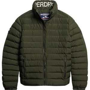 Superdry Fuji Print Padded Jacket Heren Jas - Dark Moss Green - Maat M