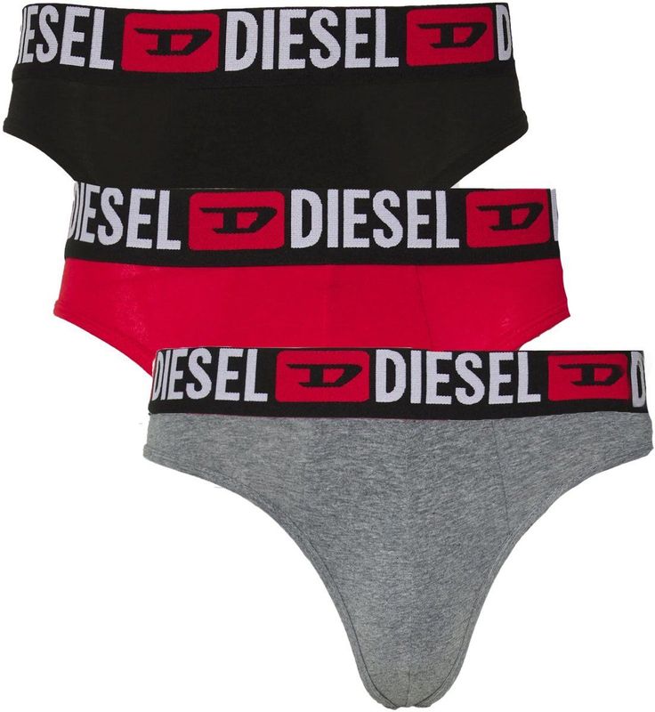 Diesel Herenstring Rick zwart-rood-grijs