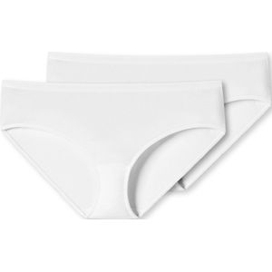 SCHIESSER 95/5 slip (2-pack) - dames hipster biologisch katoen wit - Maat: 42