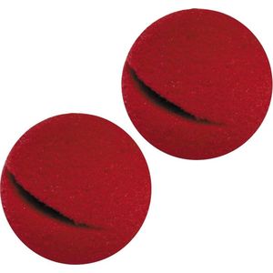 Clowns neus - 2x - rood - knijp foam - carnaval verkleed neus - kinderen/volwassenen