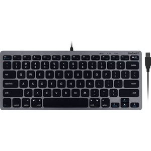 Macally SLIMKEYCSG Compact bedraad USB-A toetsenbord - Spacegray - US (QWERTY) layout