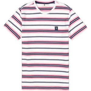 Garcia T-shirt Gestreept T Shirt Q41008 9786 Vibrant Pink Mannen Maat - XL