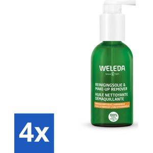 4 x WELEDA - Reinigingsolie & Make‑up Remover - 150 ml - Reinigingsolie - Make-up Remover - Waterproof Mascara - Biologische Ingrediënten - Abrikozenpitolie