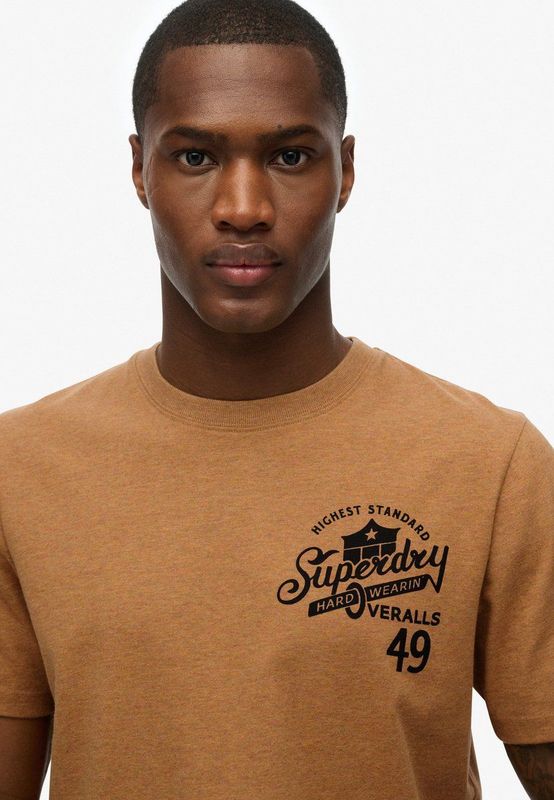 Superdry - Vintage Workwear Relaxed T-shirt - Bruin - Korte Mouwen