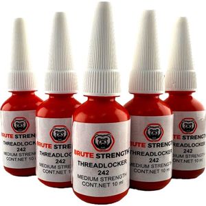 Schroefdraad borgmiddel - 10 ml - 5 stuks - Medium - 242 - threadlocker - metaallijm - lijm - schroefdraadborging - draadborgmiddel - lock bond - thread locker - alternatief voor loctite 243