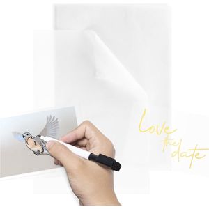 Tritart Overtrekpapier Wit Bedrukbaar DIN A3-20 Vellen 100 g/m² - Overtrek Papier Wit Transparant - Voor Hobby Architectuur Kaarten Kleding Ontwerpen en Meer