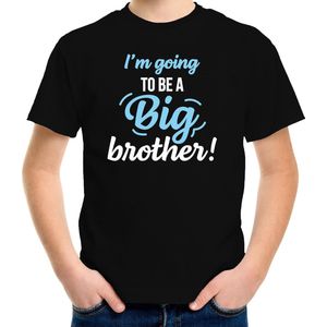 Going to be a big brother cadeau t-shirt zwart voor jongens / kinderen - Aankodiging zwangerschap grote broer 110/116