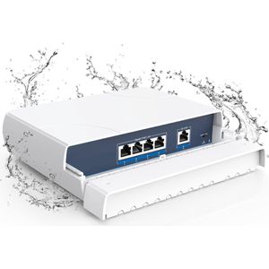 Waterdichte Gigabit PoE Switch - 4 Poorten - Outdoor Ethernet