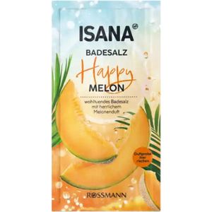 Isana Badzout - Happy Melon - Zomers Badzout | 1x 80g - Cantaloupe Meloen | Vegan - Natuurlijk Zeezout