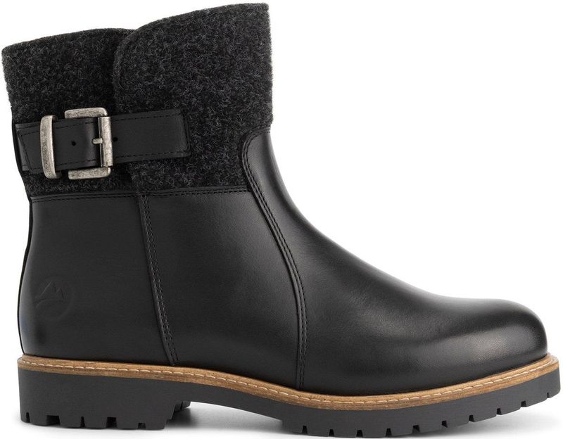 Travelin - Orkla - Enkellaarsjes - Zwart - Wol/Vilt