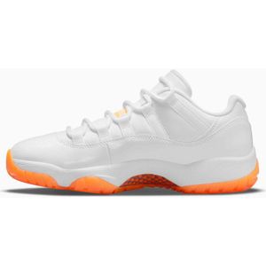 Nike Air Jordan 11 Retro Low - Limited Edition - Dames - Sneaker - Basketbal - Wit/Oranje - Maat 35.5 - LET OP! Doos Zonder Deksel