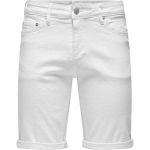 ONLY & SONS ONSPLY WHITE 9297 AZG DNM SHORTS NOOS Heren Jeans - Maat XL