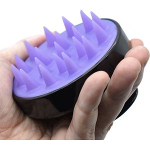 scalp massager - siliconen haarborstel - scalp brush - massage borstel - hoofdhuid massage borstels - head massager - shampoo borstel- zwart&paars