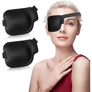 KZQ 2 stuks - 3D-ooglapjes voor volwassenen - Ooglapjes - Ooglapjes amblyopie - Zachte ooglapjes na een operatie - Comfortabele ooglapjes voor dagelijks gebruik - Zwart (rechteroog)
