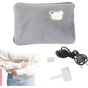 Provento - Elektrische warmwaterkruik voor handen en buik, oplaadbaar, grijs, warmte in de winter