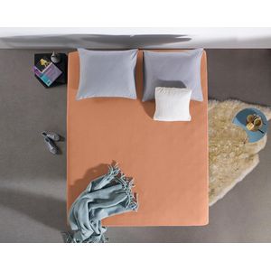 Hoogwaardige Jersey Hoeslaken Pastel Oranje | 200x210 | 135 Gram| Zacht En Comfortabel