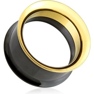 8 mm double flared screw fit tunnel zwart/goud