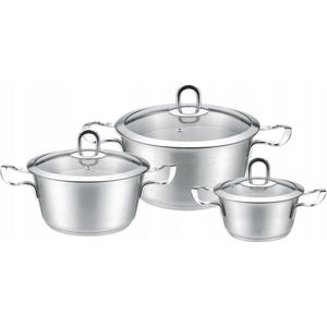 Kinghoff 4474 - Pannenset - 6 delig - RVS