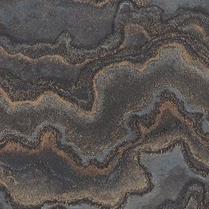 Grafisch behang Profhome 396594-GU vliesbehang hardvinyl warmdruk in reliëf gestructureerd in marmerlook en metallic effect zwart goud 5,33 m2