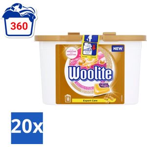 Woolite Expert Care - Wasmiddelcapsules - Met Keratine - Delicate Was - 18 Wasbeurten - Bulkverpakking - 20 stuks