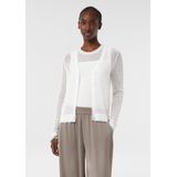 COMMA - Gebreid Vest - Wit - V-hals - Lange Mouw - Normale Pasvorm