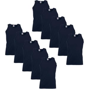 Fruit of the Loom 10x Value Weight Tanktop Katoen Blauw S