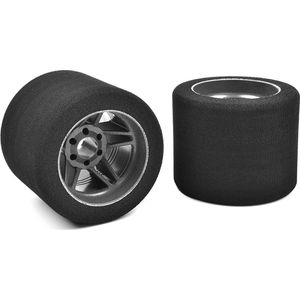 Team Corally - Attack schuimrubber banden - 1/8 Circuit - 37 shore - Achter - 76mm - Carbon velgen - 2 st