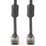 High Speed ​​HDMI-Kabel met Ethernet - HDMI Connector - HDMI Connector - 4K@60Hz - 18 Gbps - 1.50 m - Rond - PVC - Antraciet - Doos